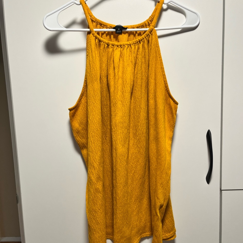 Alfani Mustard Halter Tank Top